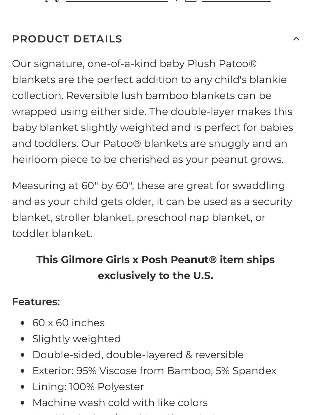 Posh Peanut Gilmore Girls Luxe Plush Patoo Blanket - Picture 5 of 5